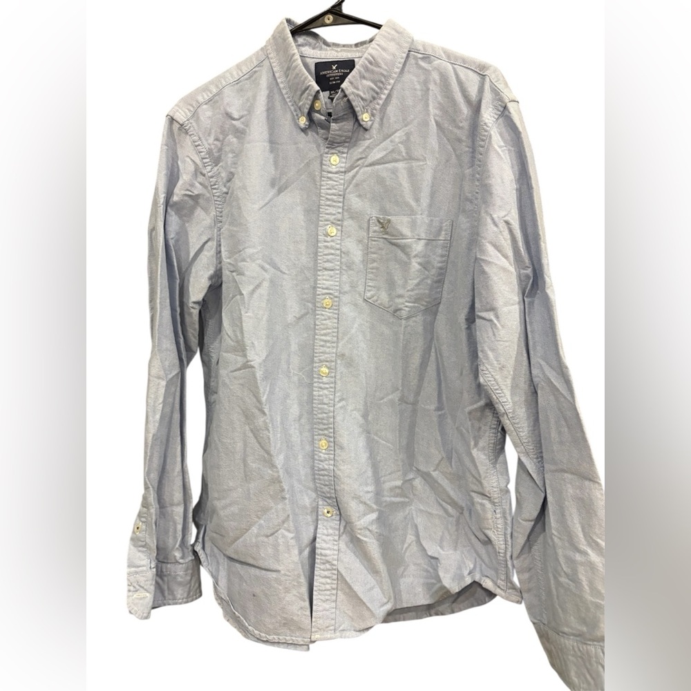 American Eagle Outfitters Blue Casual Button Down Shirt
